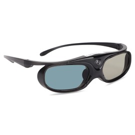 3D Glasses, 1080P 3D Active Shutter Glasses, Rechargeable Active Shutter Eyewear for DLP Projectors, for, JMGO, Black
