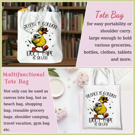 Retro Funny Sarcastic Sarcasm Duck Gifts Duck Stuff Canvas Tote Bag for Women Girls Animals Lovers Reusable Grocery Bags for Shopping Birthday Christmas Friendship Wedding Mothers Day Thank You