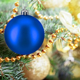 Relaxdays Christmas Baubles Set of 50, Christmas Decoration, Matte Design, Christmas Tree Baubles, Christmas Tree Decoration in Diameter 6 cm, Blue