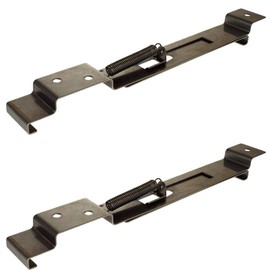 BITS4REASONS - 2 X (1 PAIR) SQUARE RECTANGLE TRAILER NUMBER PLATE HOLDERS CLIPS LICENSE PLATE BRACKETS STAINLESS SPRING LOADED STEEL - ADJUSTABLE UK SIZE PLATE 18-21 CM (180-210 MM) DEPTH