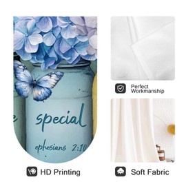 Coxila Teal Floral Kitchen Window Curtains 27.5x39 Inch Small Short Mini Cafe Rod Pocket Vintage Flower Rustic Country Farmhouse Living Bedroom Room Home Treatment Set of 2 Curtain Panels Drapes Tiers