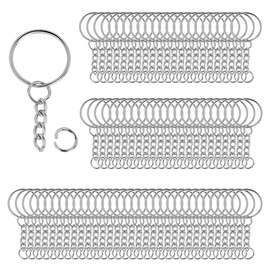 110PCS Splits Hoops with Chain and 110PCS Open Jump Rings Metal Splits Key Ring Hoops for DIY Crafts, Jewelry Making, Keyring Making
