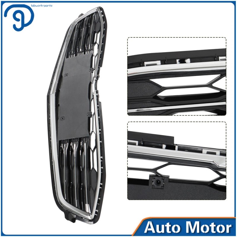 labwork Front Bumper Upper & Lower Grille Chrome & Black