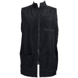 SEWICOB VINCENT BARBER SALON BEAUTY SEWICOB VINCENT UNISEX TROPICAL CHINA COLLAR VEST BLACK XS-S
