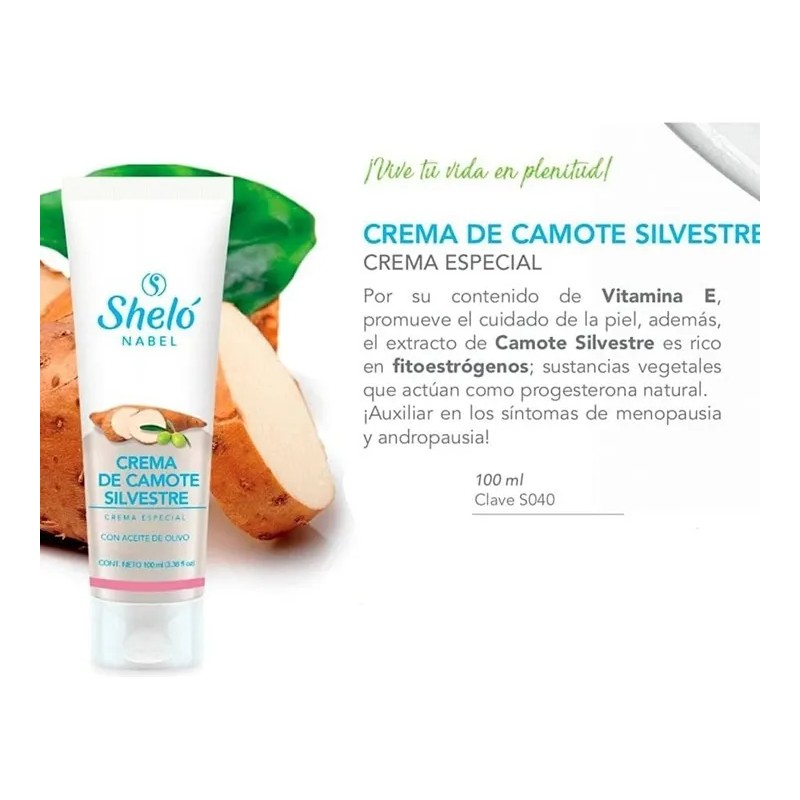 Crema Camote Silvestre Menopausia Sheló Nabel Pack