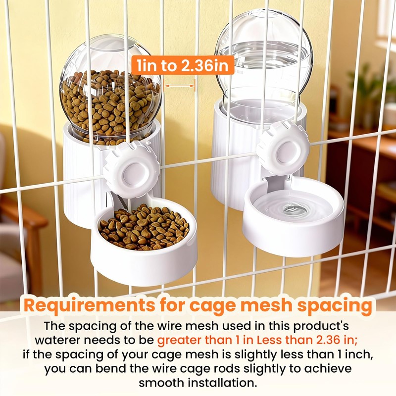 38oz Hanging Automatic Food Water Dispenser, Large Capacity Gravity Rabbit