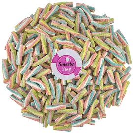 Smarty Stop Rainbow striped licorice chewy Bite Gummy Candies (1 Pound (Pack of 1), Sour)