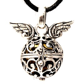 Angel Caller Pendant Made From 925 Sterling Silver 16 mm Diameter, with Sound Ball