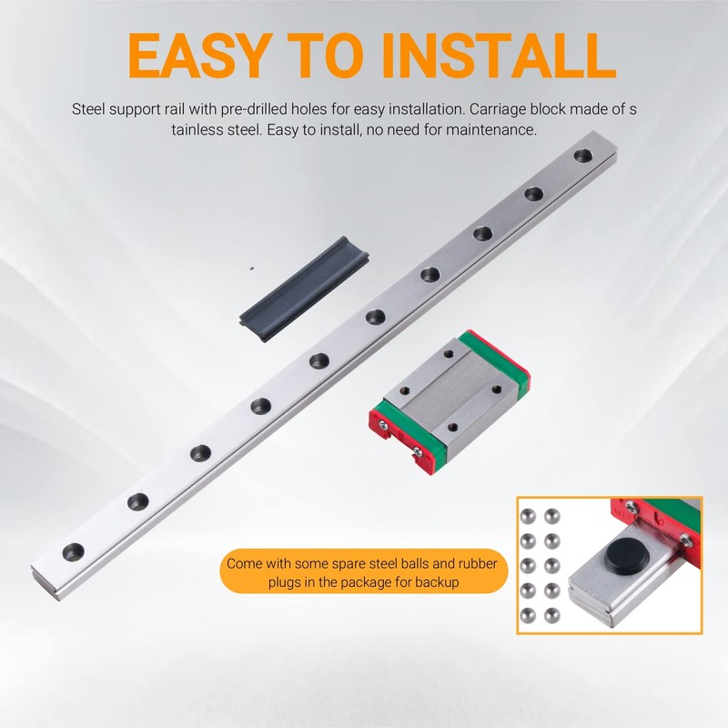 CNCYEAH MGN9H Mini Linear Guide Rails, 300/350/400/500/550 mm Linear Sliding