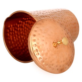 Zap Impex Hammered Copper Jug with 2 Glasses Copper Health Benefits Copper Water Jug 1600ml Brown