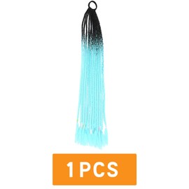 Braiding Hair Extensions Ponytail Extension Curly Festival Hair Accessories Braided for Black Women Hairpiece Ombre Blue Long Small Braids 2727