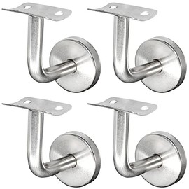 ZUZGO Handrail Holder Stainless Steel Handrail Support Handrail Attachment for Stair Railing Wall Mount Wood with Cover Rosette (Pack of 4)