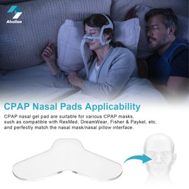 CPAP Mask Nasal Pads CPAP Nose Pad Sleep Apnea Mask Gel Pad Full Face Masks Pad CPAP Nasal Cushion Protection - Anti-Leak Comfortable Avoid Red Marks (10 Pack)