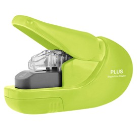 Plus Paper Clinch Compact Staple-Free Stapler, Heavy Duty, Green