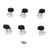 6 Pcs Guitar Tuning Pegs 3L3R Metal Body Black Wood