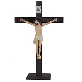 ICE ARMOR Jesus Nailed On The Cross 24"H Bronze Wall Cross Crucifix Holy Statue Religious Decoration Figurine