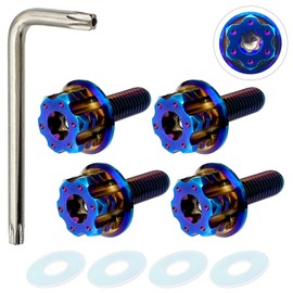 RENPA Titanium Alloy License Plate Bolt Wild Design Vehicle Inspection Compatible (BURNT BLUE Bolt Length 0.8 inch (20 mm)