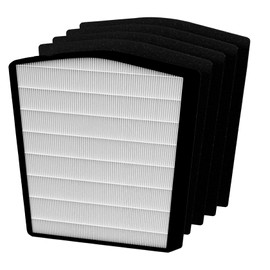 LP550THP True HEPA Replacement Filter Compatible with LivePure Bali Series Air Purifier LP550TH LP560, 1 Pack Ture HEPA Filter and 4 Pack LP-PF1500 Pre-Filter