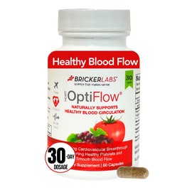 Bricker Labs OptiFlow Blood Circulation Vitamins, Naturally Supports Healthy Blood Flow, Contains FruitFlow and resVida Trans resveratrol. Blood Optimizer Supplement, 30 Capsules