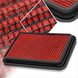 Red Reusable Washable High Flow Drop-in Air Filter Panel Compatible with 07-17 Toyota Camry 4Cyl