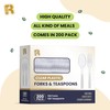 200 Count Plastic Silverware Heavy Duty - Clear Plastic Forks