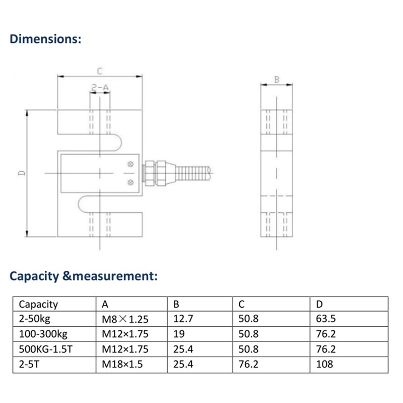 CALT DYLY-103 Compression and Tension Sensor S Beam Force Pressure