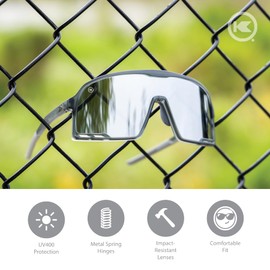 Knockaround Campeones Wraparound Sunglasses for Men and Women - Performance Lenses with Full UV400 Protection, Robotron 5000