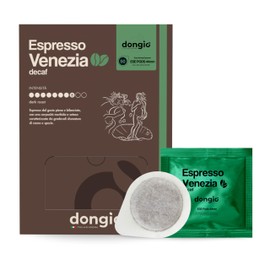 Dongiò Caffè Espresso Venezia (dek) - 50 Easy Serving Espresso Pods (ESE 44mm) – Dark Roast Coffee (Intensity 8/10) - Roasted and Blended in Italy