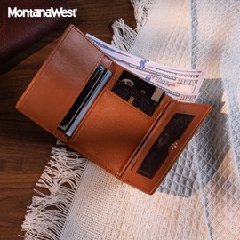 Montana West Wallet Women Small Trifold Wallet RFID Blocking Minimalist Wallets with ID Window
