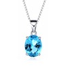 Bellitia Jewelry Women's Necklace with Birthstone, Pendant Necklace with Blue