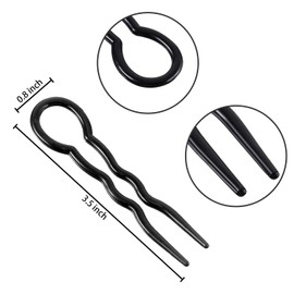 WILLBOND 48 Pieces Plastic U Shaped Black and Brown Hair Pins Lady Style Grip Hairpins Fast Spiral Hair Grip for Women Girls Hairstyle Accessories
