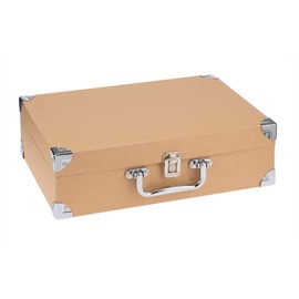 Glorex Travel, Suitcase Sustainable FSC Certified Cardboard, Approx. 35.5 x 25 x 10 cm, Made of Papier-mâché, for Gluing, Painting, decopatch or decoupage, Natural Brown, 35,5 x 25 x 10 cm