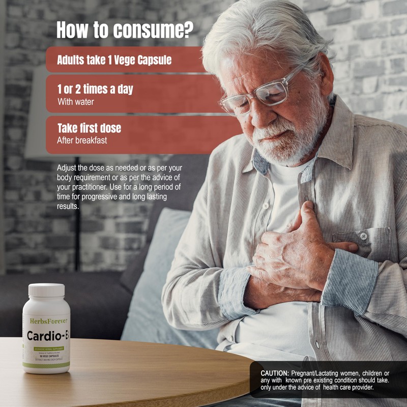 Herbsforever Cardio-B Ayurvedic Herbal Supplement 90 Vege Capsules 800 Mg