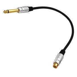 Traovien 6.35mm to RCA, RCA to 1/4 Mono TS Cable, Gold Plated 6.35mm Mono Male to RCA Female Audio Interconnect Cable 1Feet/30cm