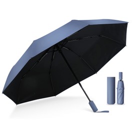 (Supervised by an Active Dermatologist) Fully Blackout, 100% UV Protection, Parasol, Folding Umbrella, For Both Rain and Shine, Women's, Unisex, One-Touch Automatic Opening/Closing, Size Large, Firm