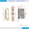 Infinity Decor Fire Rated Satin Brass 3 Lever Mortice Bathroom