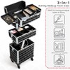 Yaheetech Rolling Makeup Train Case 3 in 1 Cosmetic Case