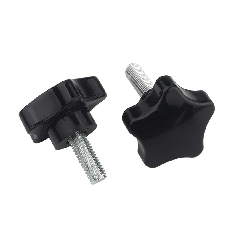 BOZONLI Star Handle Screws, Thread Clamping Knob, Black Plastic Hand
