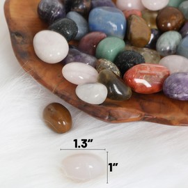 Orientrea 3.5lb Mixed Tumbled Stones Crystals Bulk, 1- 1.3 Size Natural Assorted Polished Crystals for Decoration, Crystal Healing, Jewelry Making, Tumbling, Cabbing, Wire Wrapping, Wicca & Reiki