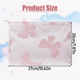 Gjinxi Travel Makeup Bag for Women, Makeup Bag Travel Cosmetic Bag for Women, Pink Bow Cosmetic Bag, Toiletry Organizer Pouch Storage Make Up Bag Cosmetic Travel Cloth Bag for Teens Daughter Girls