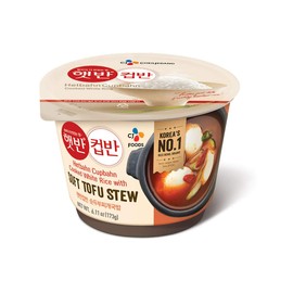 CJ Cupbahn Cooked Rice Bowl With Soft Tofu Stew, Spicy, Microwavable, 6.1-oz (6 Pack), 6Count