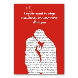 Valentines Card. Silhouette Design. Eco-friendly. 4pp A5 size. Valentine's Card with Red Envelope. Verse inside. Printed and Packed in UK.