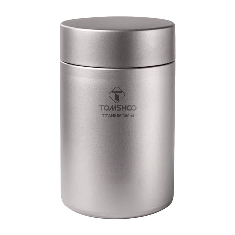 TOMSHOO Tea Tin Jar 300ml Lightweight Ti Tea Storage Canister