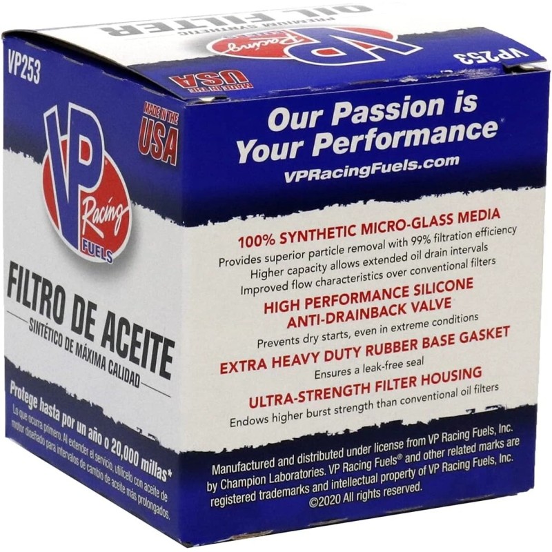 VP Racing VP253 20,000 Mile Premium Full Synthetic Oil Filter