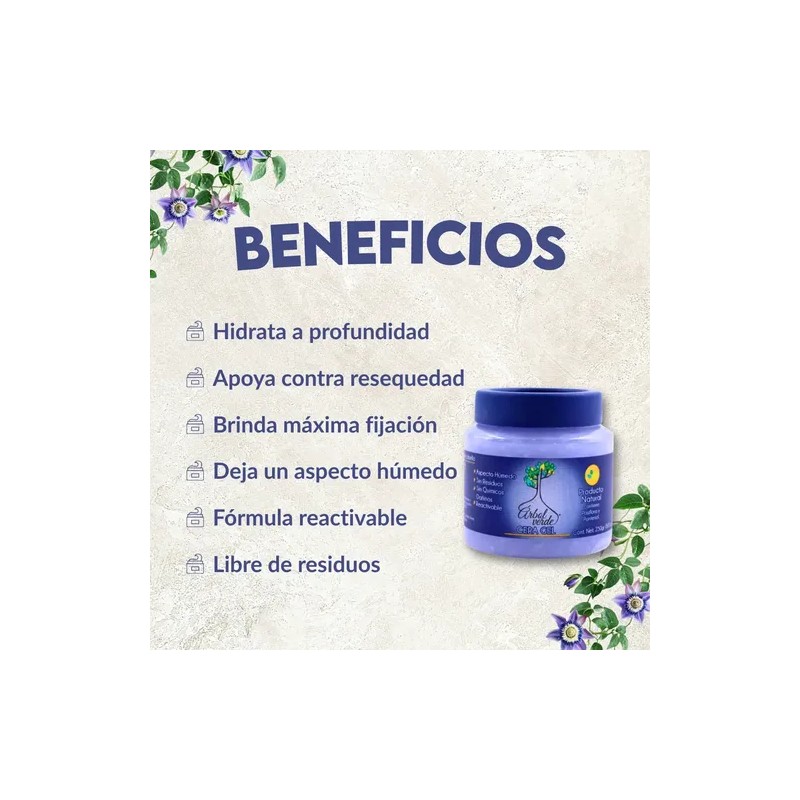 Árbol Verde Cera Gel Pasiflora Y Pantenol Reactivable 250gr