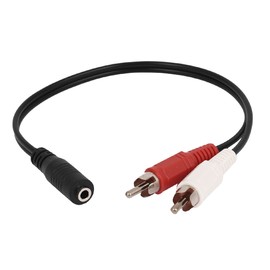 sourcing map 3.5mm Female Stereo to 2 RCA Male AV Audio Aux Cable Cord Adapter