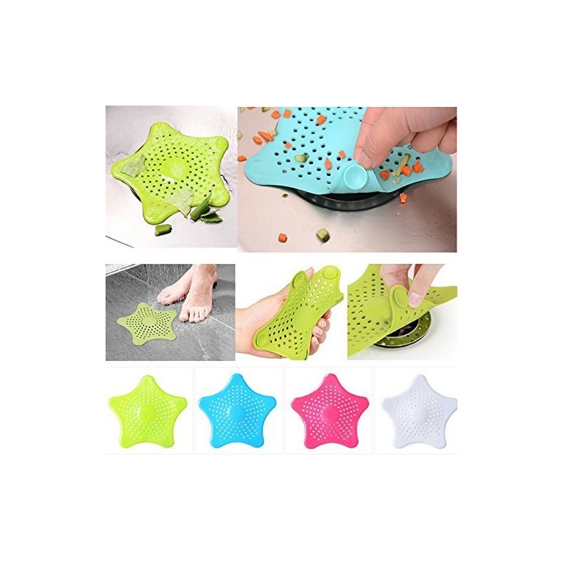 3-Piece Starfish Silicone Sink Strainer Set for Hair Catching