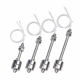 4 Pcs Liquid Level Sensor, 100mm 150mm 200mm 250mm Vertical Stainless Steel Liquid Level Sensor Horizontal Float Switch