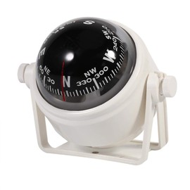 Boat Compass, Multi-Purpose Sea Marine Holder Compass Voyager Outside for Electronic Living Compass Suction Cup for Boat Trolley (White)