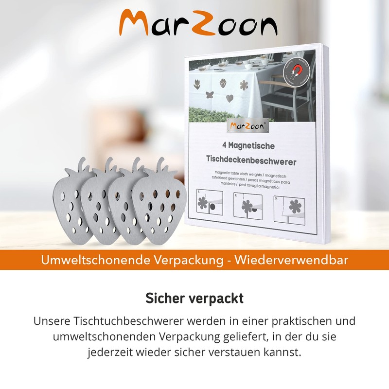Marzoon 4 Magnetic Tablecloth Weights Made of Stainless Steel, Tablecloth